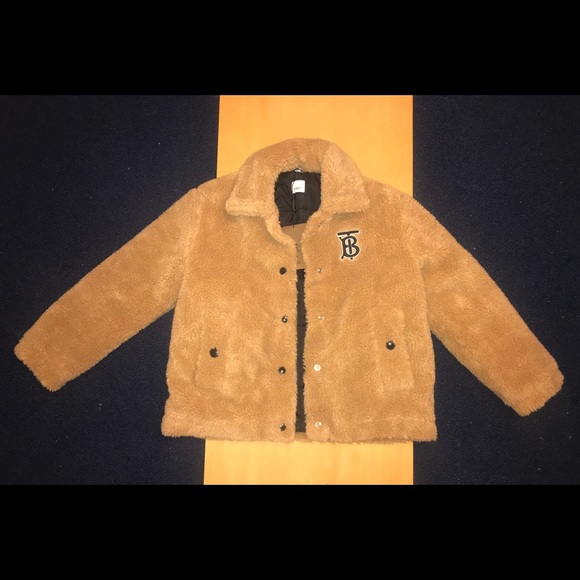 burberry monogram motif fleece jacket